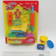 7771 Тесто д/лепки "Plasticine magical" 3цв, набор с формочками и инструментами, блистер