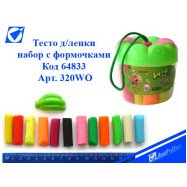 WO320 Тісто д/ліпки "Яблучко" 12кол., набір з формочками /1 /0 /288