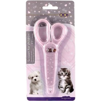 Ножницы детские "Royal Pets" в чехле, 135мм, розовые