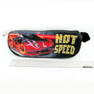 JO-17202 Пенал треугольный с 1 змейкой "Hot Speed" 22*7*9см