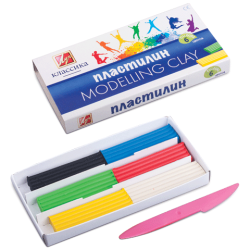 Пластилин "Классика" Луч 6цв.120гр,со стеком
