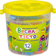 Пластилінова паста "Веселе тісто" 12кол. 20гр. + 4 форм у пл. відрі