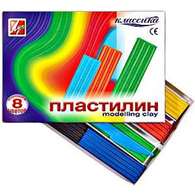 Пластилин "Класика"  8 кол. 160 г 12С867-08, із стеком