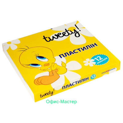 Пластилін "Tweety", 12 кольорів, 240г., картон
