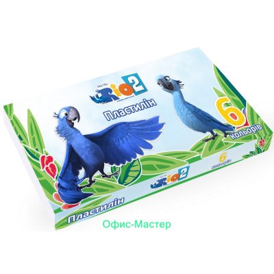 Пластилін "Rio",  6 кольорів, 120 г, картон
