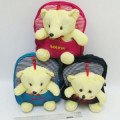 IMG_1666 Рюкзак детск с игрушкой "Мишка с бантиком" 26*22*9см, mix3
