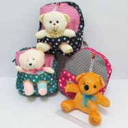 IMG_1659 Рюкзак детск с игрушкой "Мишки" 27x24x9см, mix3