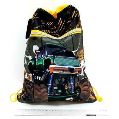JO-17211 Мешок для обуви с змейкой "Машины монстры" 38*29см