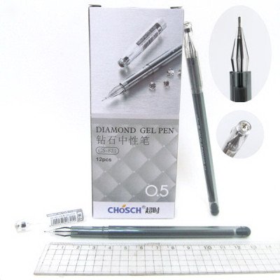 CS-821 Ручка гел. "Chosch" наконечник бриллиант 0,5 черная