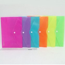 IMG_5511-18S Папка-конверт/кноп."NEON" А5, 200mk,mix, 12шт/этик.