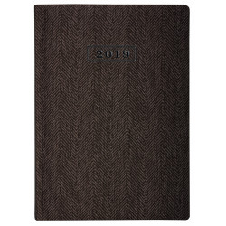 Щоденник датований 2019, TWEED, коричневий, А5