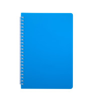Книжка записн. на пруж. "BRIGHT" А5, 60л.,кл, пластик.обл., голубая