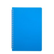 Книжка записн. на пруж. "BRIGHT" А5, 60л.,кл, пластик.обл., голубая
