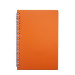 Книжка записн. на пруж. "BRIGHT" А5, 60л,кл., пластик.обл., оранжевый
