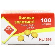 Кнопки канц. нікельовані (100 шт у пач.), карт. коробка