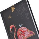 Блокнот 100*200/64кл. интег, фольга золото+Уф.выб. "BugArt. Black flamingo" YES