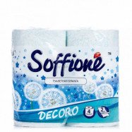 Бумага  туалетная 4шт/уп 18г/м 2ш. білий Soffione Decoro