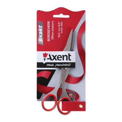 Ножницы  металл Exakt, 16,5 см, красные