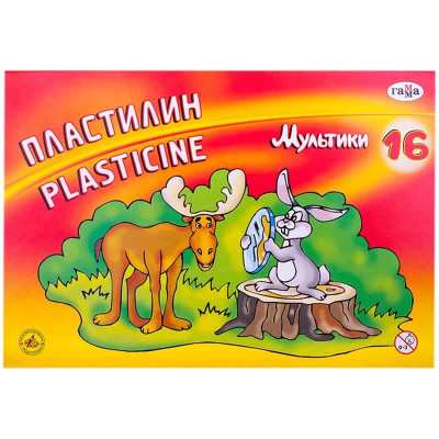 Пластилін "Мультики", кор., стек, 320 г, 16 кол.