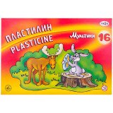 Пластилин "Мультики", кор, стек, 320 г, 16 цв. Гамма Р