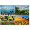 Папка-конверт А4 непрозора  на кнопці Optima "Nature of Ukraine", 180 мкм, асорті