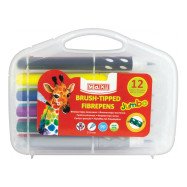 Фломастери-пензлики з грипом для комфортного малювання Jumbo, 12 кольорів