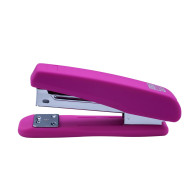 Степлер пластиковый RUBBER TOUCH до 20 л, (скобы №24, 26), розовый