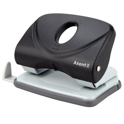Дырокол Welle-2 с пласт. верхом, 30 л, чер Axent