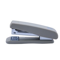 Степлер пластиковый RUBBER TOUCH до 20 л., (скобы №24, 26), серый