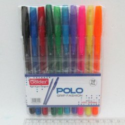 Набір масляних ручок Goldex Polo grip Fashion #422 Индия 1,0мм 10кол.