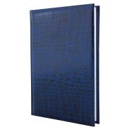 Ежедневник датированный 2020, Economix, CROCO, синий, А5