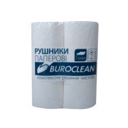 Полотенца целюлозные "Buroclean", по 2 рул., на гильзе, 2-х сл., белые