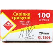 Скрепка 28мм, 100шт. KLERK, закругл.  карт.кор.