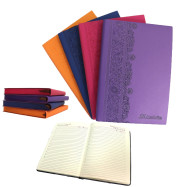1434_A5NL Щоден. недатов. лін. "Полоса-узор" А5, soft touch, м'який, кольор. торец 160 л., тиснение