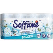 Бумага  туалетная 8шт/уп 18г/м 2слойн.. белая Soffione Decoro