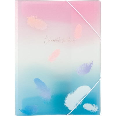 Папка на резинке А4+, Colourful Feather 01