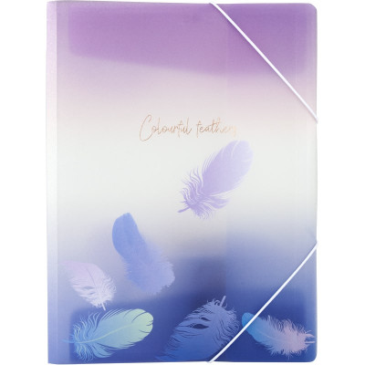Папка на резинке А4+, Colourful Feather 03