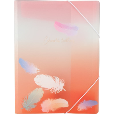 Папка на резинке А4+, Colourful Feather 04