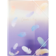 Папка на резинке А4+, Colourful Feather 02