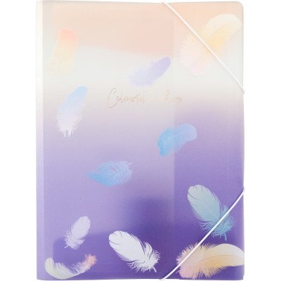 Папка на резинке А4+, Colourful Feather 02