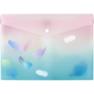 Папка на кнопці А4+, Colourful Feather 01