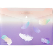 Папка на кнопці А4+, Colourful Feather 02