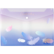 Папка на кнопці А4+, Colourful Feather 03