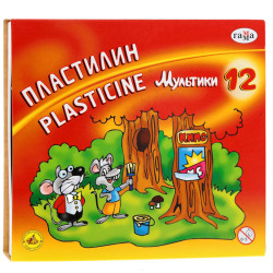 Пластилин Гамма Р. "Мультики", кор, стек,  240 г, 12 цв.