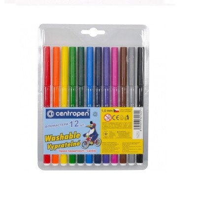 Фломастеры CENTROPEN 12 цв. дл.письма - 450м, 7790, CD