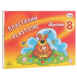 Пластилін "Мультики", кор, стек,  160 г, 8 цв. Гамма Р.