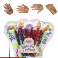 Набір гелевих ручок Centrum "Tattoo" 82665 (6 кольор. ручок, трафарет)